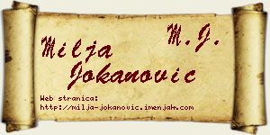 Milja Jokanović vizit kartica